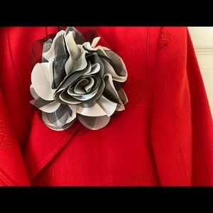 Striking Fabric Flower Lapel Pin by Cecci
